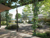 Lifestyle Communities® St leonards Clubhouse Courtyard Render min
