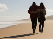 Couple Beach Walking Sunshine min low res
