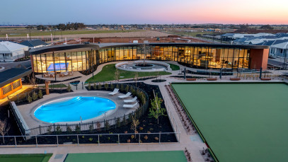 Deanside Clubhouse Twilight Aerial2