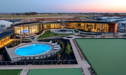 Deanside Clubhouse Twilight Aerial2