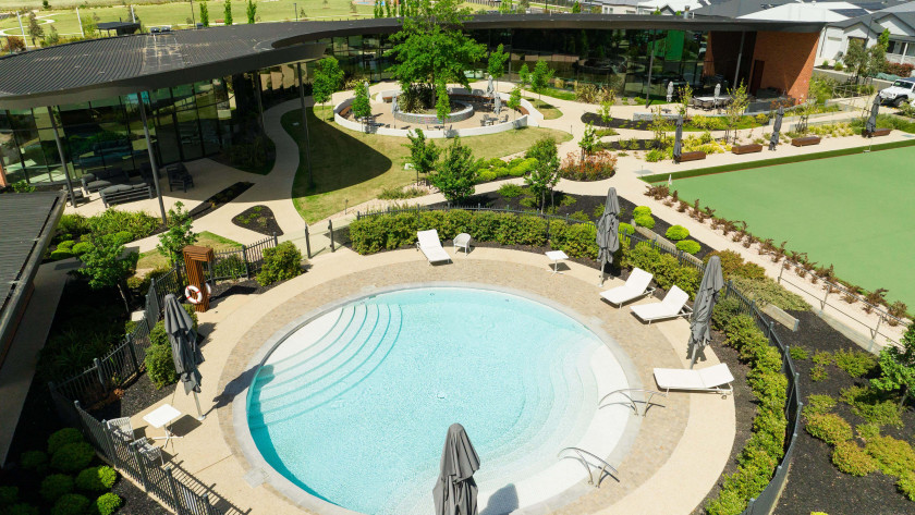 Deanside Exterior Pool Clubhouse Aerial