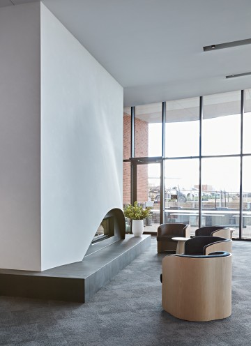 Deanside Clubhouse Interior Fireplace Vertical