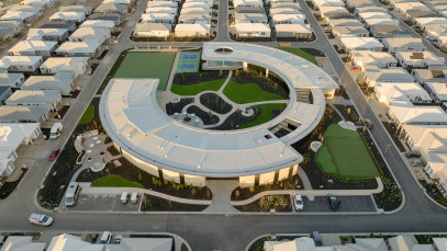 Meridian Aerial Community with Clubhouse and Homes