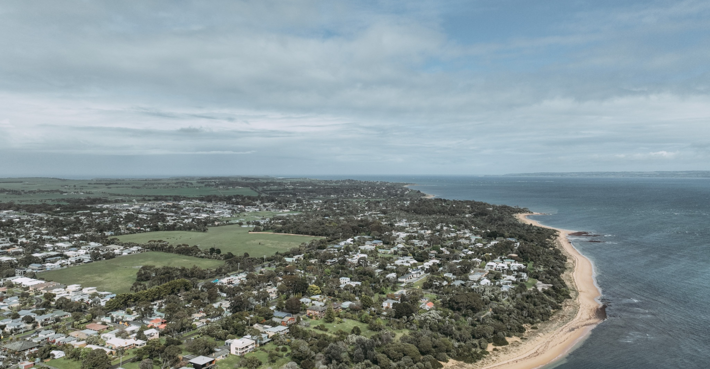 Phillip Island Cowes Aerial Looking South West incl Water