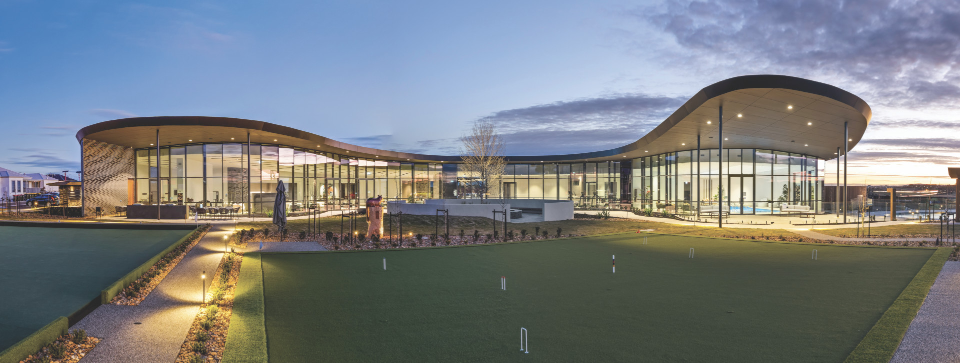 L Ifestyle Communities Wollert Clubhouse Exterior twilight panarama