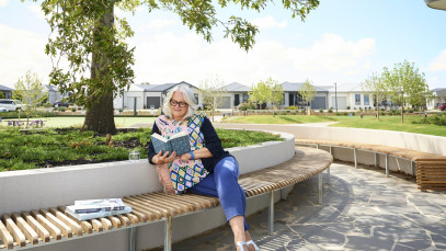 Mount Duneed Reading under oaktree landscape