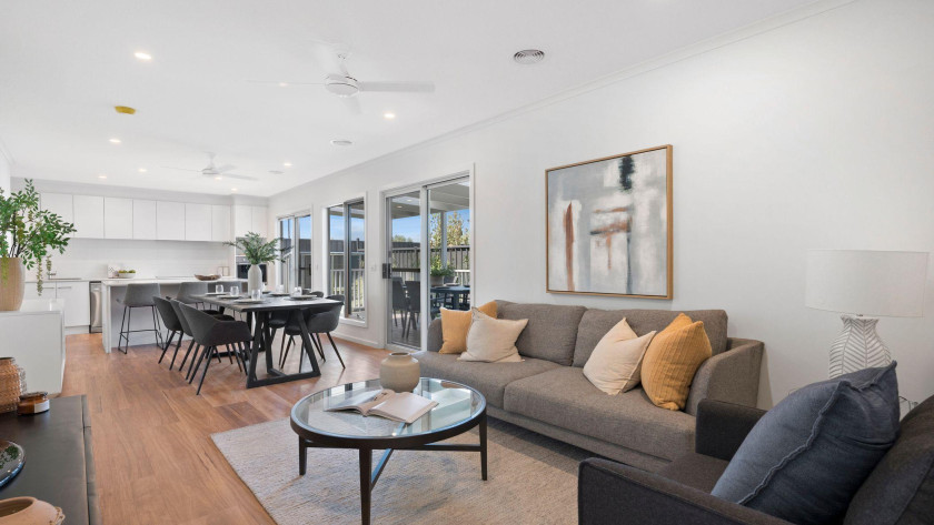 Summer Interior Living Dining Kitchen view