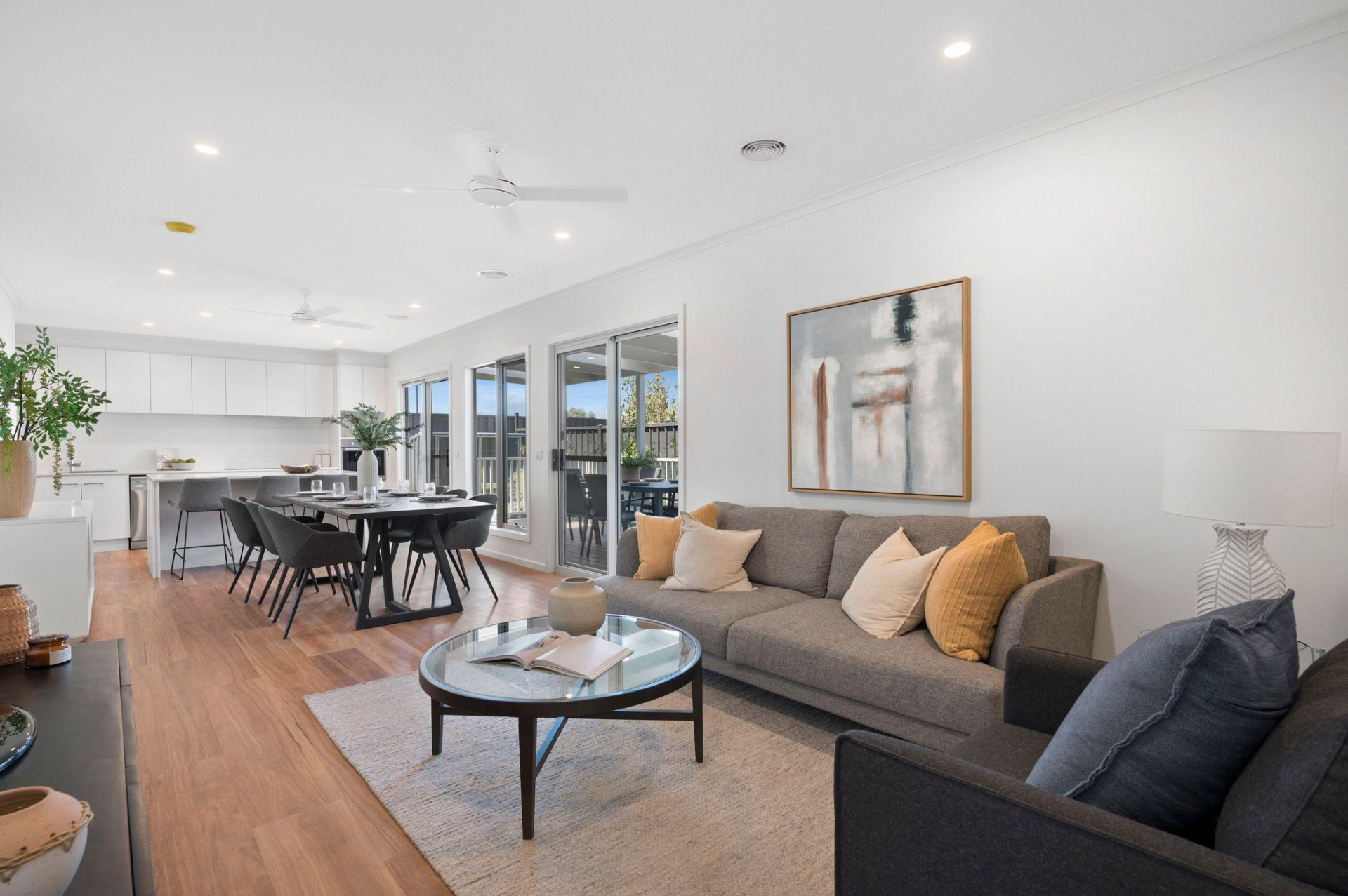 Summer Interior Living Dining Kitchen view