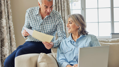 Italian greek european couple aged Computer Laptop learning min