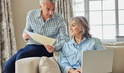 Italian greek european couple aged Computer Laptop learning min